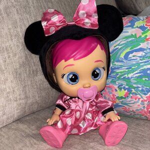 Disney Cry Babies Interactive Nurturing Baby Doll Minnie Mouse Works IMC TOYS